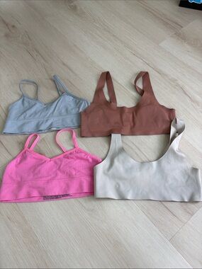Hanes Kids Bralette Set in Gray, Rust, Pink, and Cream